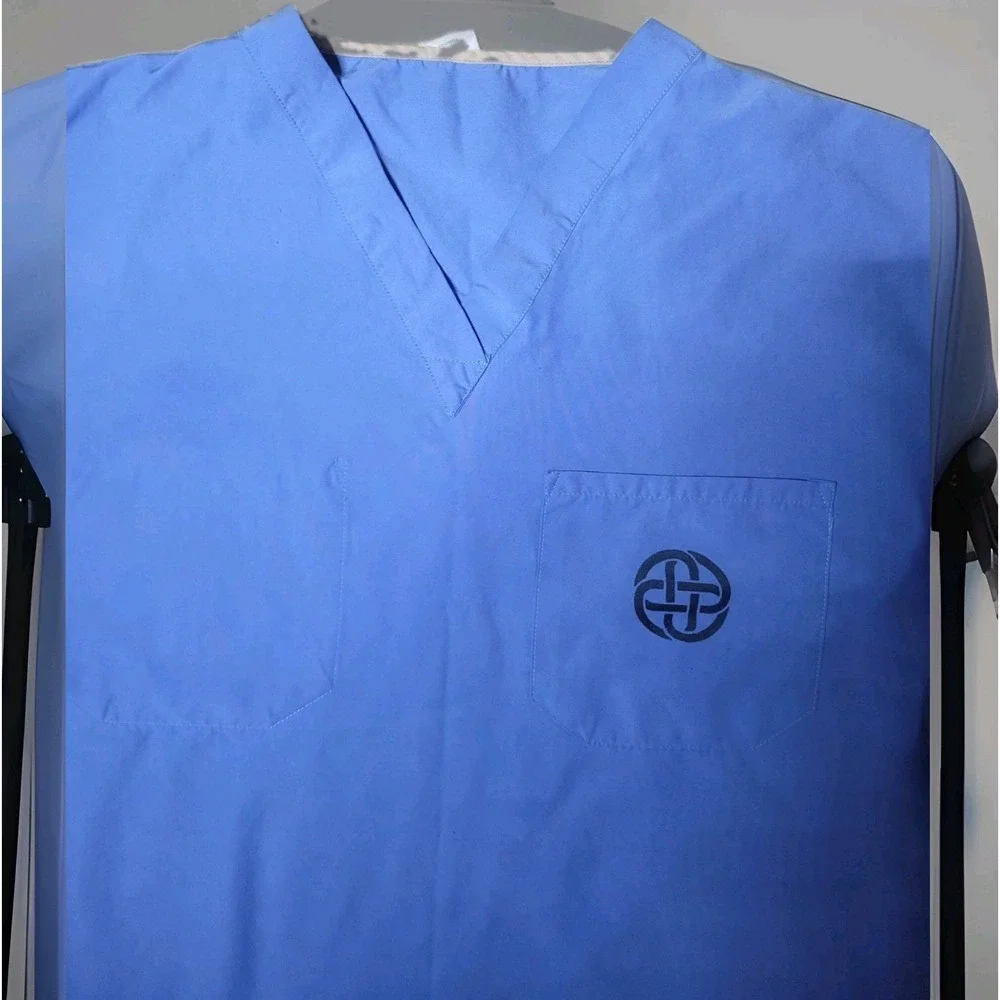 Medline PerforMAX Ceil Blue V-Neck Scrub Top XL 810NTHXL-CM Polyester Pocket